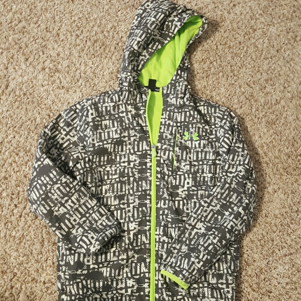 Boys zip up under armour.  Lined wind jacket